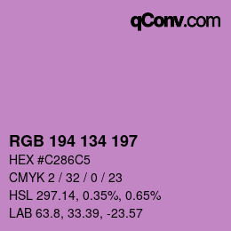 Color code: RGB 194 134 197 | qconv.com