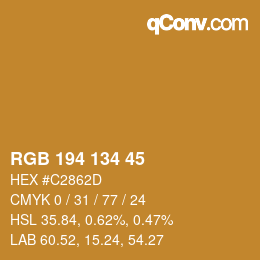 Color code: RGB 194 134 45 | qconv.com