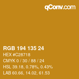 Color code: RGB 194 135 24 | qconv.com