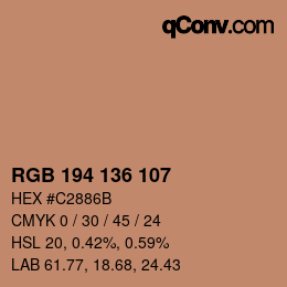 Color code: RGB 194 136 107 | qconv.com