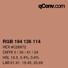 Color code: RGB 194 136 114 | qconv.com