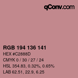 Color code: RGB 194 136 141 | qconv.com
