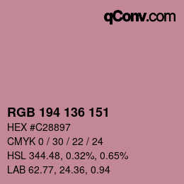 カラーコード: RGB 194 136 151 | qconv.com