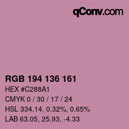 Color code: RGB 194 136 161 | qconv.com