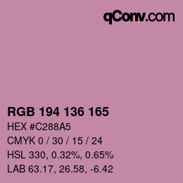 Color code: RGB 194 136 165 | qconv.com
