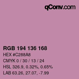 Color code: RGB 194 136 168 | qconv.com