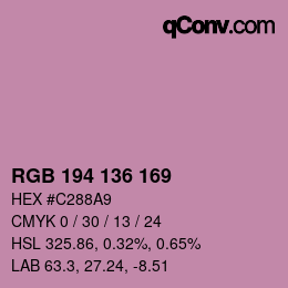 Color code: RGB 194 136 169 | qconv.com
