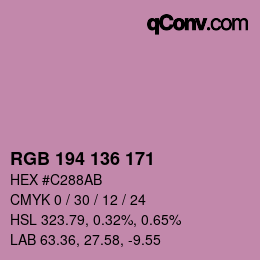 Color code: RGB 194 136 171 | qconv.com