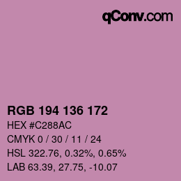 Color code: RGB 194 136 172 | qconv.com