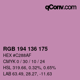 Color code: RGB 194 136 175 | qconv.com