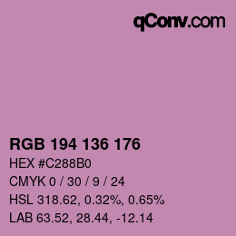 Color code: RGB 194 136 176 | qconv.com