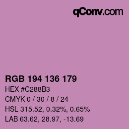Color code: RGB 194 136 179 | qconv.com