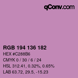 Color code: RGB 194 136 182 | qconv.com