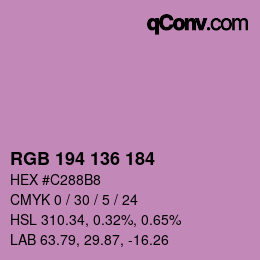 Color code: RGB 194 136 184 | qconv.com
