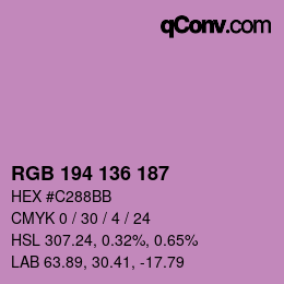 Color code: RGB 194 136 187 | qconv.com