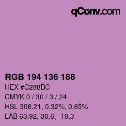 Color code: RGB 194 136 188 | qconv.com