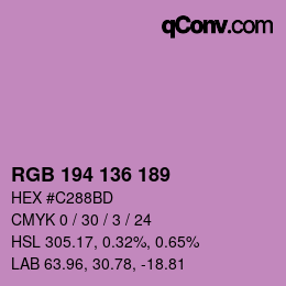 カラーコード: RGB 194 136 189 | qconv.com