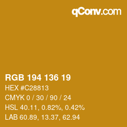 Color code: RGB 194 136 19 | qconv.com
