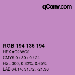 Color code: RGB 194 136 194 | qconv.com