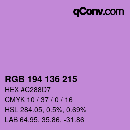 Color code: RGB 194 136 215 | qconv.com