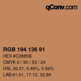 Color code: RGB 194 136 91 | qconv.com