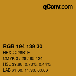 Farbcode: RGB 194 139 30 | qconv.com