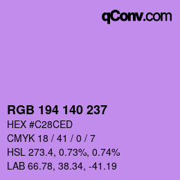 Color code: RGB 194 140 237 | qconv.com
