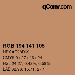 Color code: RGB 194 141 105 | qconv.com