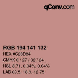 Color code: RGB 194 141 132 | qconv.com