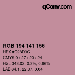 Color code: RGB 194 141 156 | qconv.com