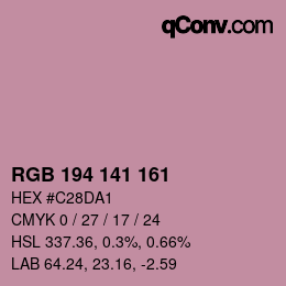 Color code: RGB 194 141 161 | qconv.com