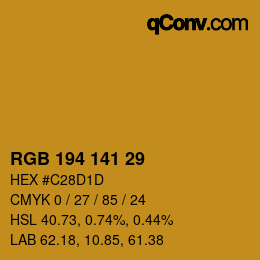 Color code: RGB 194 141 29 | qconv.com