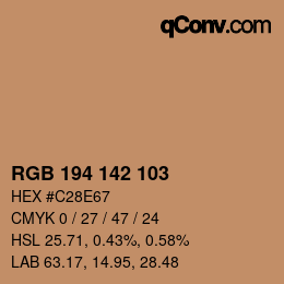 カラーコード: RGB 194 142 103 | qconv.com