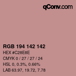 Color code: RGB 194 142 142 | qconv.com