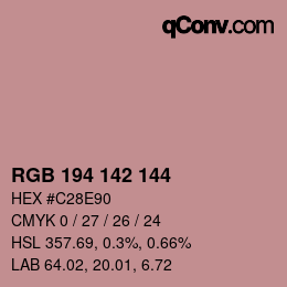 カラーコード: RGB 194 142 144 | qconv.com