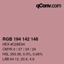 Color code: RGB 194 142 148 | qconv.com