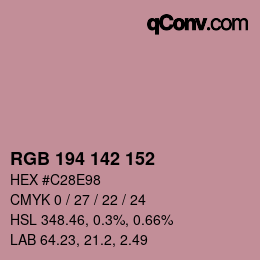 カラーコード: RGB 194 142 152 | qconv.com