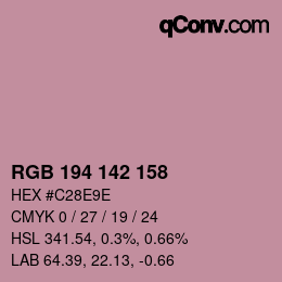 Color code: RGB 194 142 158 | qconv.com