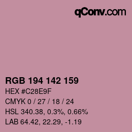 Color code: RGB 194 142 159 | qconv.com