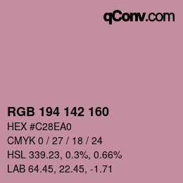 カラーコード: RGB 194 142 160 | qconv.com