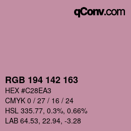 颜色代码: RGB 194 142 163 | qconv.com