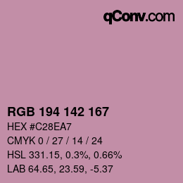 Color code: RGB 194 142 167 | qconv.com