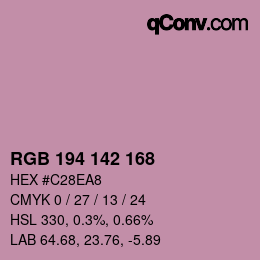 Color code: RGB 194 142 168 | qconv.com