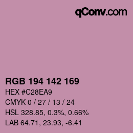 Farbcode: RGB 194 142 169 | qconv.com