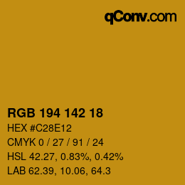 Color code: RGB 194 142 18 | qconv.com
