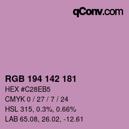 Color code: RGB 194 142 181 | qconv.com