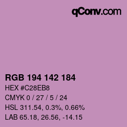 Color code: RGB 194 142 184 | qconv.com
