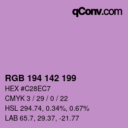 Color code: RGB 194 142 199 | qconv.com