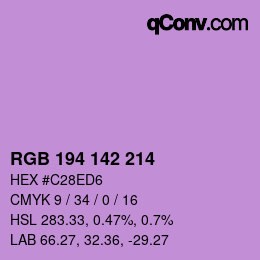 Color code: RGB 194 142 214 | qconv.com