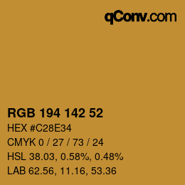 Color code: RGB 194 142 52 | qconv.com